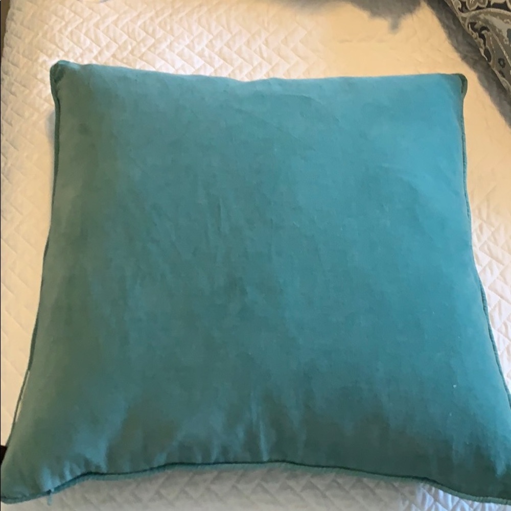 2 Aqua Blue Velvet Throw Pillows